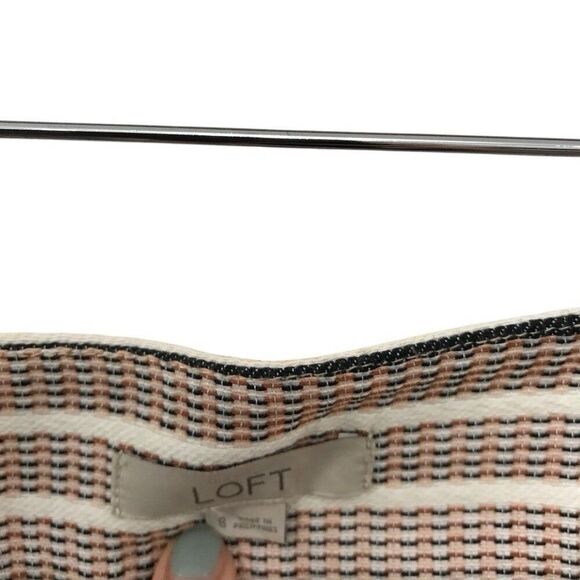 Ann Taylor Loft Tweed Chevron A Line Mini Skirt Woven Striped Textured 8 - Picture 3 of 4